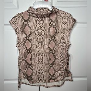 New York and Company Blush Snake Print Tank Top